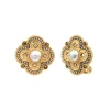 Positano thin clip-on earrings - grey mother-of-pearl