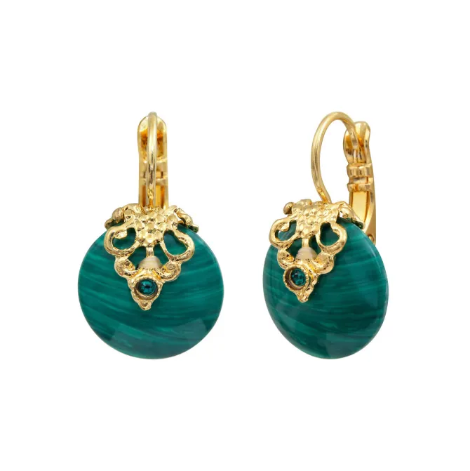 Positano thin sleeper earrings - green