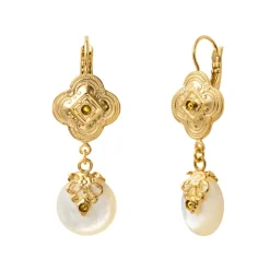 Positano thin sleeper earrings - white