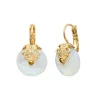 Positano thin sleeper earrings - white