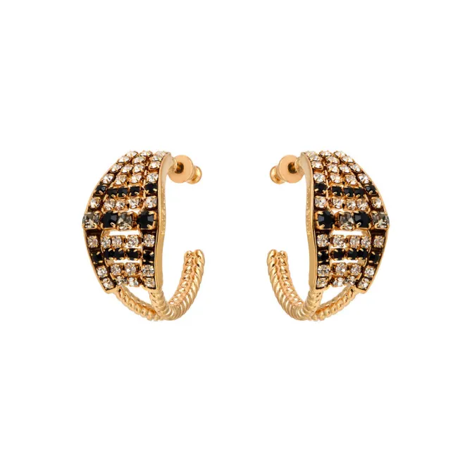 Precious hoop earrings - black