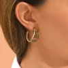 Precious hoop earrings - green and purple