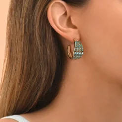 Precious hoop earrings - turquoise