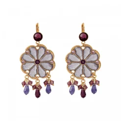 Precious sleeper earrings - purple