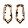 Precious wide stud earrings - black