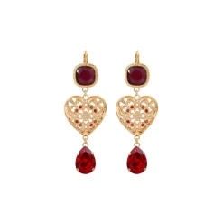 Prestige sleeper earrings - red