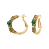 Salina hoop earrings - green agate