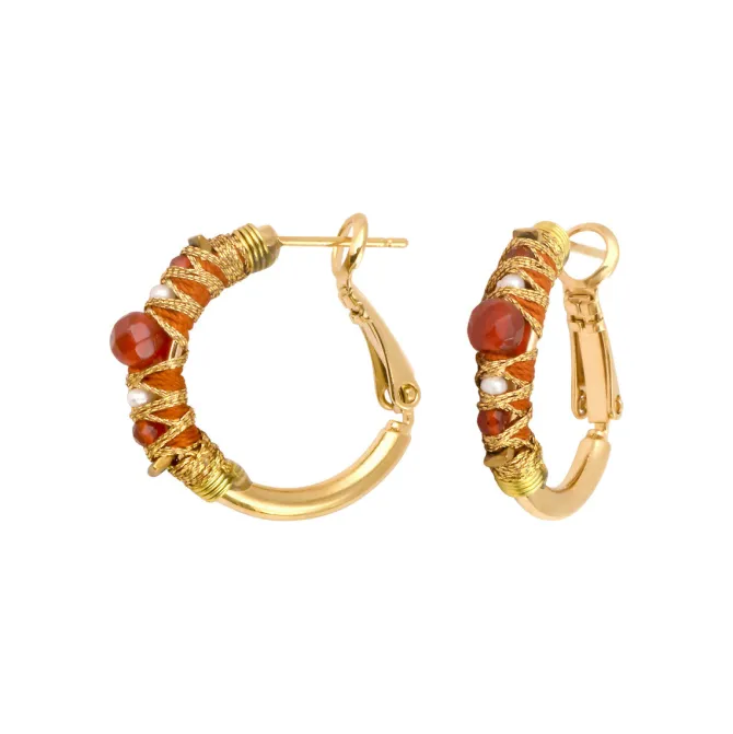 Salina hoop earrings - orange