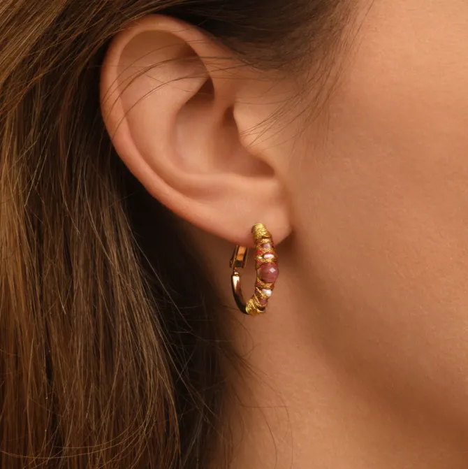 Salina hoop earrings - roses