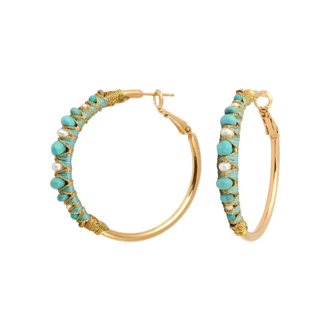 Salina hoop earrings - turquoise