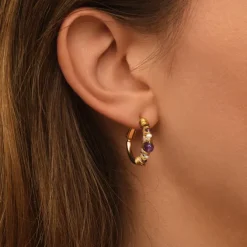 Salina hoop earrings - violets