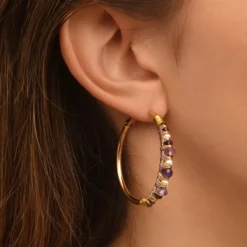 Salina hoop earrings - violets