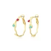 Small Océane hoop earrings – turquoise and red