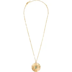 Soleil mid-length necklace - turquoise
