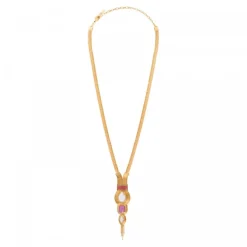 Soleil mid-length thin necklace - pink