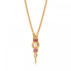 Soleil mid-length thin necklace - pink