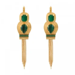 Sun sleeper drop earrings - green