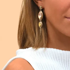 Sun-shaped pierced stud earrings - multicoloured