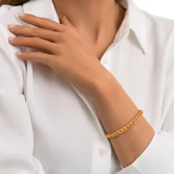 Tess adjustable bangle bracelet - gold