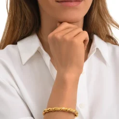 Tess adjustable thin bangle bracelet - gold