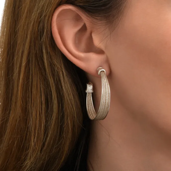 Tess large hoop earrings - silver