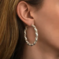 Tess maxi hoop earrings - silver