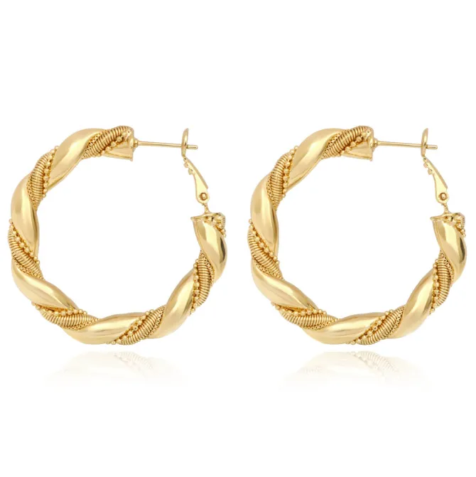 Tess twisted hoop earrings - gold