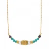 Tiki adjustable chain necklace - turquoise