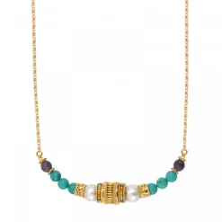 Tiki adjustable chain necklace - turquoise