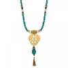 Tiki long necklace - turquoise