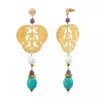 Tiki pierced stud earrings - turquoise