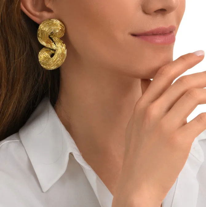 Zaza clip-on earrings - gold