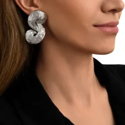 Zaza clip-on earrings - silver