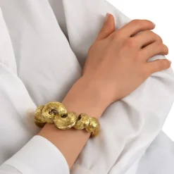 Zaza curved bangle bracelet - gold