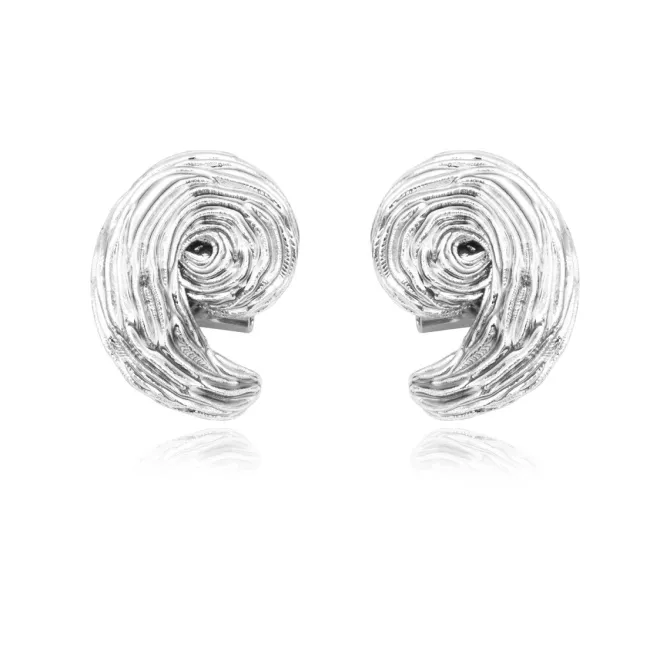 Zaza thin clip-on earrings - silver