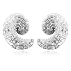 Zaza wide clip-on earrings - silver